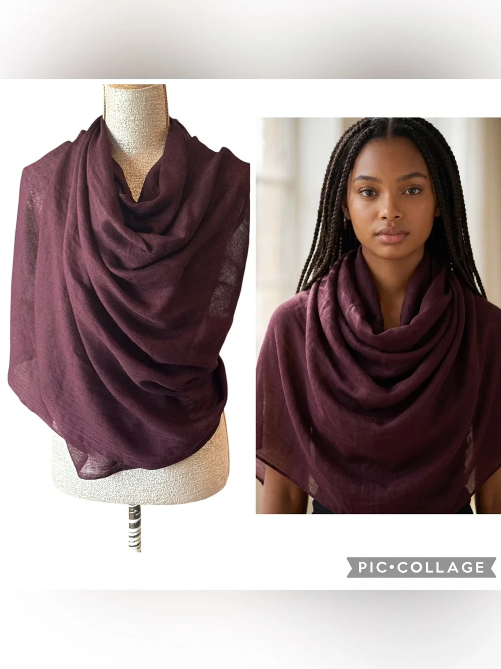 Anthropologie BHLDN Rue Wool Silk Scarf Wrap NWOT Amethyst OS